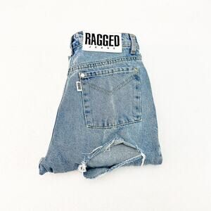 Ragged Jeans Zipped Denim Light Wash Ripped Back Pocket Size 26